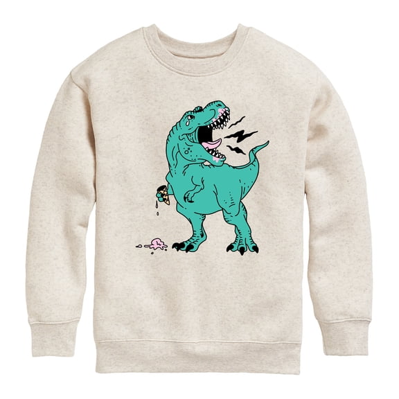 Instant Message - T-Rex Ice Cream - Toddler & Youth Crewneck Fleece Sweatshirt
