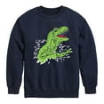 thumbnail image 1 of Instant Message - T-Rex Ripping Out Of Shirt - Toddler & Youth Crewneck Fleece Sweatshirt, 1 of 6