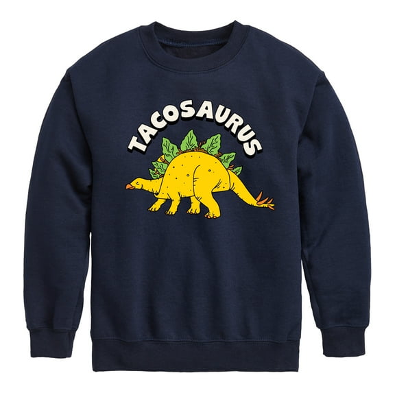 Instant Message - Tacosaurus - Taco Fan - Toddler & Youth Crewneck Fleece Sweatshirt