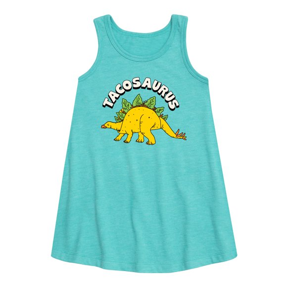 Instant Message - Tacosaurus - Taco Fan - Toddler & Youth Girls A-line Dress