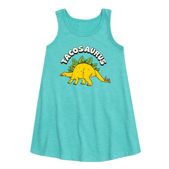 Instant Message - Tacosaurus - Taco Fan - Toddler & Youth Girls A-line Dress