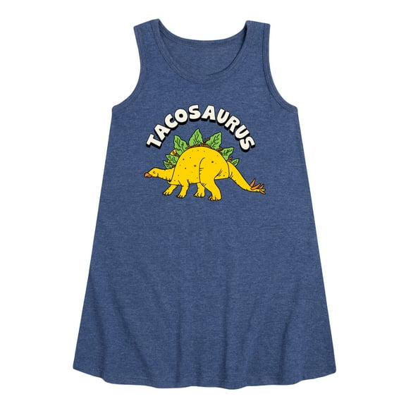 Instant Message - Tacosaurus - Taco Fan - Toddler & Youth Girls A-line Dress