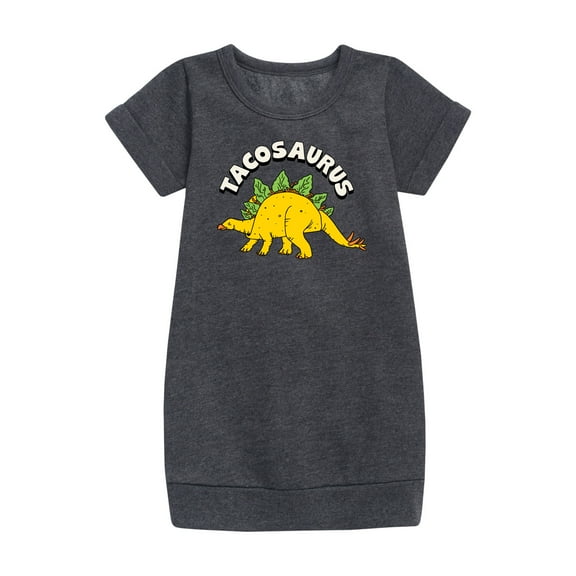 Instant Message - Tacosaurus - Taco Fan - Toddler & Youth Girls Fleece Dress