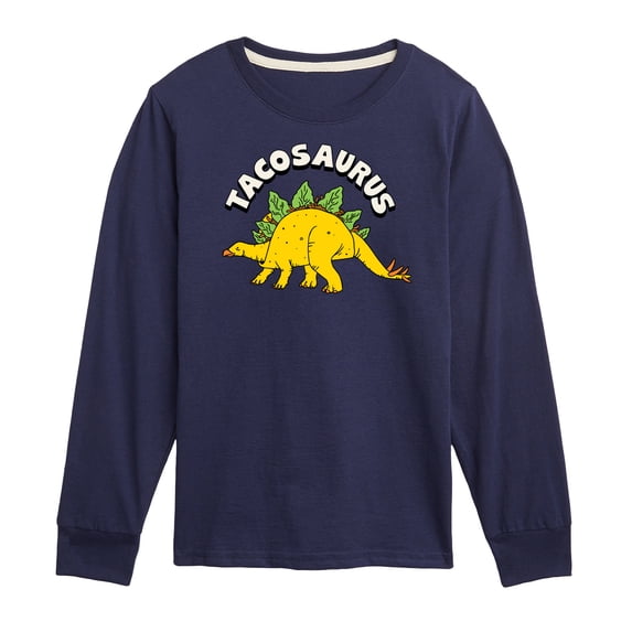Instant Message - Tacosaurus - Taco Fan - Toddler & Youth Long Sleeve Graphic T-Shirt