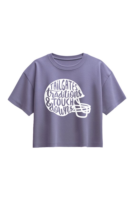 - Tailgates Traditions Touchdowns - Youth Girls Boxy T-Shirt