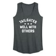 thumbnail image 1 of Instant Message - Tailgates Well With Others - Women's Racerback Tank Top, 1 of 6