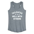 thumbnail image 1 of Instant Message - Tailgates Well With Others - Women's Racerback Tank Top, 1 of 6