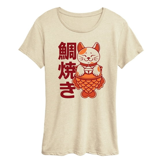 Instant Message - Taiyaki Cat - Women's Short Sleeve Graphic T-Shirt