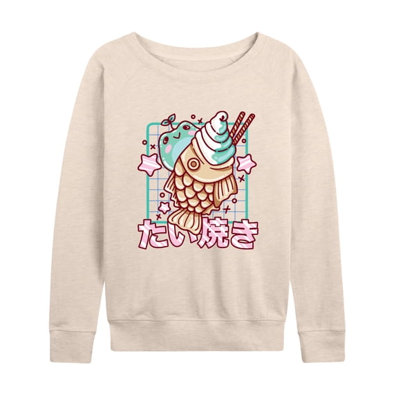 Instant Message - Taiyaki Frog - Women's Lightweight French Terry Long Sleeve Shirt