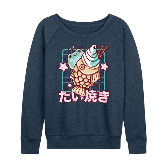 Instant Message - Taiyaki Frog - Women's Lightweight French Terry Long Sleeve Shirt