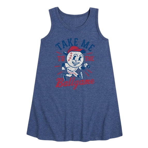 Instant Message - Take Me To The Ballgame - Girls Aline Dress