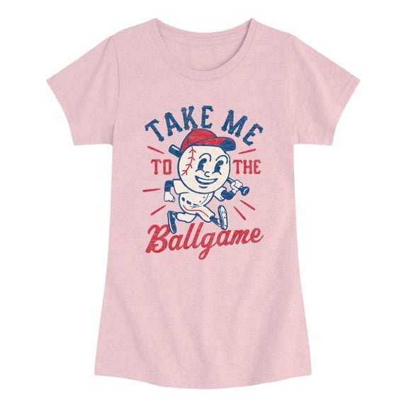 Instant Message - Take Me To The Ballgame - Youth Girls Fitted Short Sleeve T-Shirt