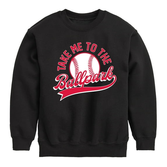 Instant Message - Take Me To The Ballpark - Toddler & Youth Crewneck Fleece Sweatshirt