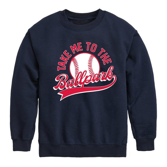 Instant Message - Take Me To The Ballpark - Toddler & Youth Crewneck Fleece Sweatshirt