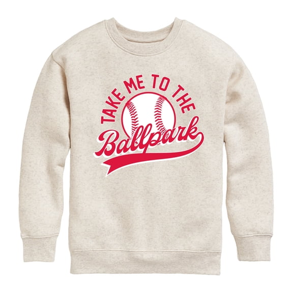 Instant Message - Take Me To The Ballpark - Toddler & Youth Crewneck Fleece Sweatshirt
