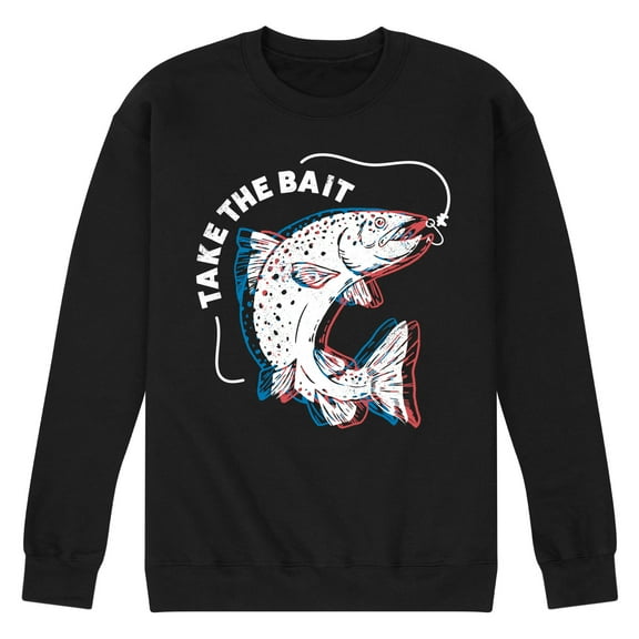 Instant Message - Take The Bait Fish - Men's Crew Neck Fleece Pullover