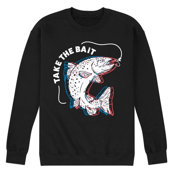 Instant Message - Take The Bait Fish - Men's Crew Neck Fleece Pullover