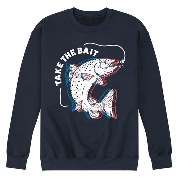 Instant Message - Take The Bait Fish - Men's Crew Neck Fleece Pullover
