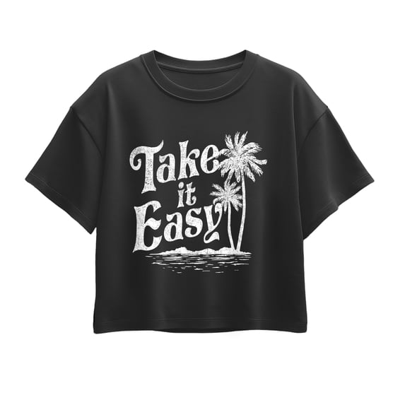 Instant Message - Take it Easy Trees Short Sleeve Boxy Graphic T-Shirt
