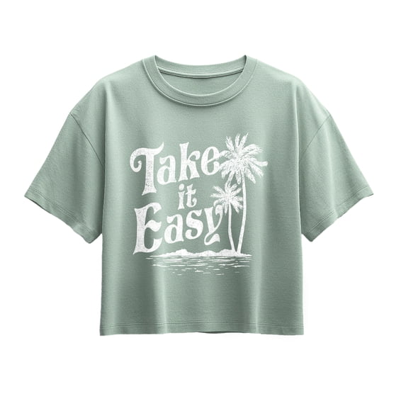 Instant Message - Take it Easy Trees Short Sleeve Boxy Graphic T-Shirt
