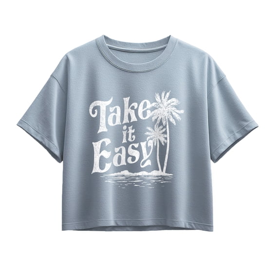 Instant Message - Take it Easy Trees Short Sleeve Boxy Graphic T-Shirt