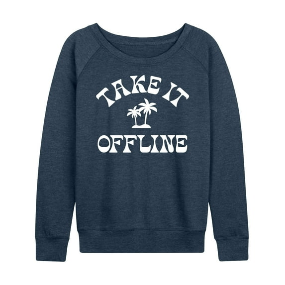 Instant Message - Take it Offline - Women's Lightweight French Terry Long Sleeve Shirt