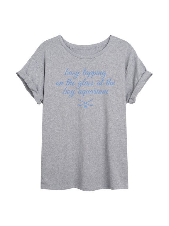 - Tapping Glass Boy Aquarium Blue Women's Relaxed Fit T-Shirt