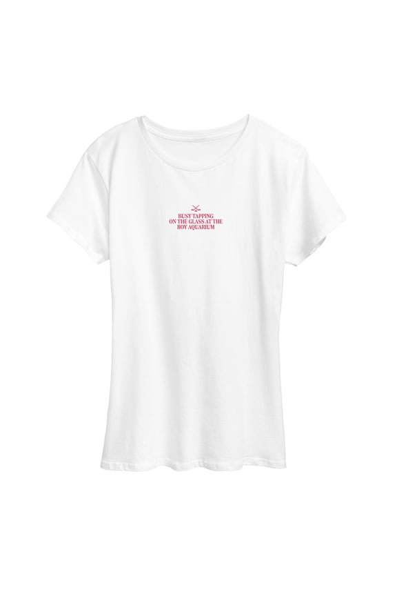 - Tapping Glass Boy Aquarium Red - Women's Short Sleeve Graphic T-Shirt