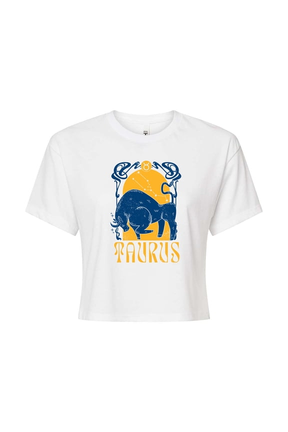 - Taurus Zodiac Cropped Graphic T-Shirt