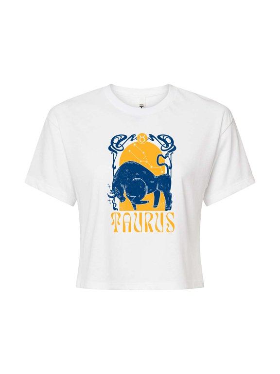 - Taurus Zodiac Women's Cropped Graphic T-Shirt