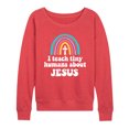 thumbnail image 1 of Instant Message - Teach About Jesus - Women's Lightweight French Terry Pullover, 1 of 6