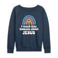 thumbnail image 1 of Instant Message - Teach About Jesus - Women's Lightweight French Terry Long Sleeve Shirt, 1 of 6