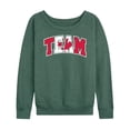 thumbnail image 1 of Instant Message - Team Canada Women's Lightweight French Terry Wide Neck Long Sleeve Graphic Shirt, 1 of 6