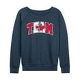 thumbnail image 1 of Instant Message - Team Canada Women's Lightweight French Terry Wide Neck Long Sleeve Graphic Shirt, 1 of 6