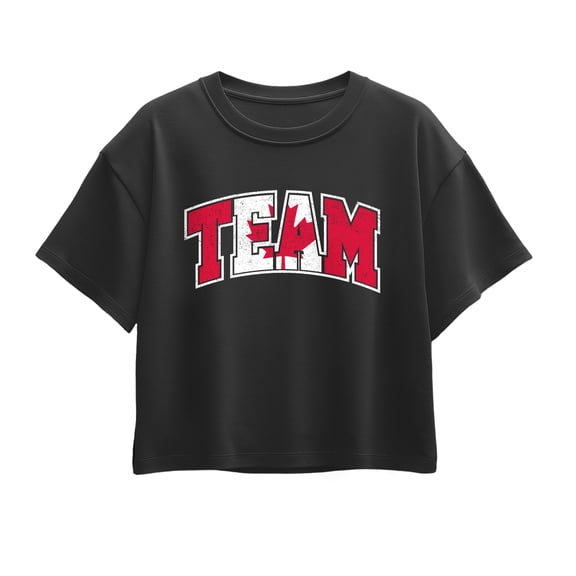 Instant Message - Team Canada - Youth Girl Short Sleeve Boxy Tee