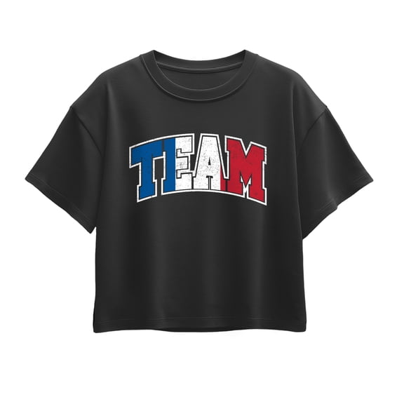 Instant Message - Team France Short Sleeve Boxy Graphic T-Shirt