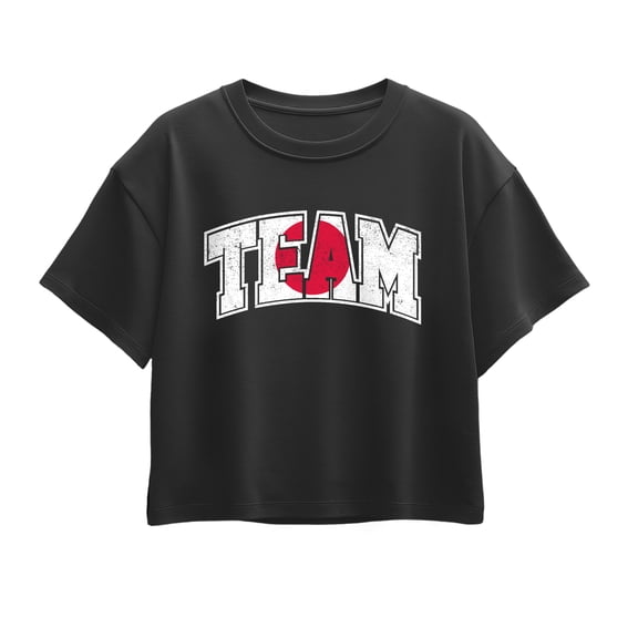 Instant Message - Team Japan - Youth Girl Short Sleeve Boxy Tee
