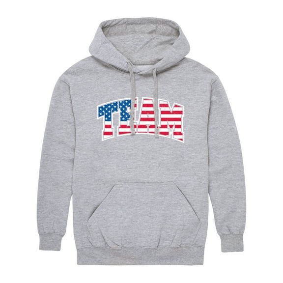 Instant Message - American Flag Team - Men's Pullover Hooded Fleece Sweatshirt