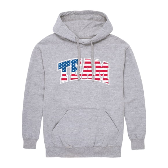 Instant Message - American Flag Team - Men's Pullover Hooded Fleece Sweatshirt