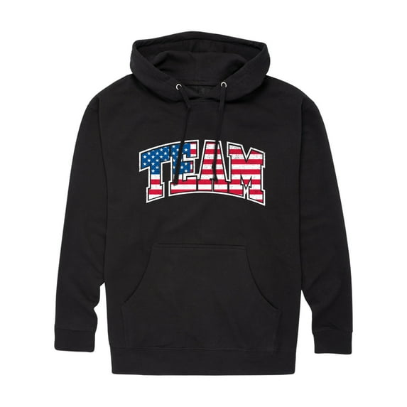 Instant Message - American Flag Team - Men's Pullover Hooded Fleece Sweatshirt