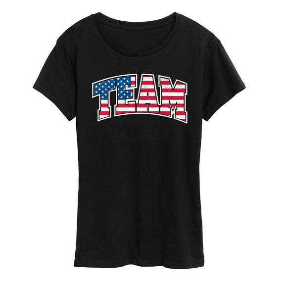 Instant Message - American Flag Team - Sports- Women's Short Sleeve Graphic T-Shirt