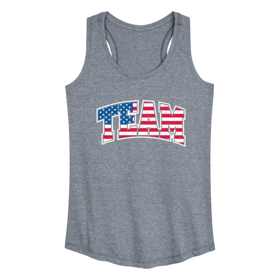 Instant Message - American Flag Team Graphic Racerback Tank