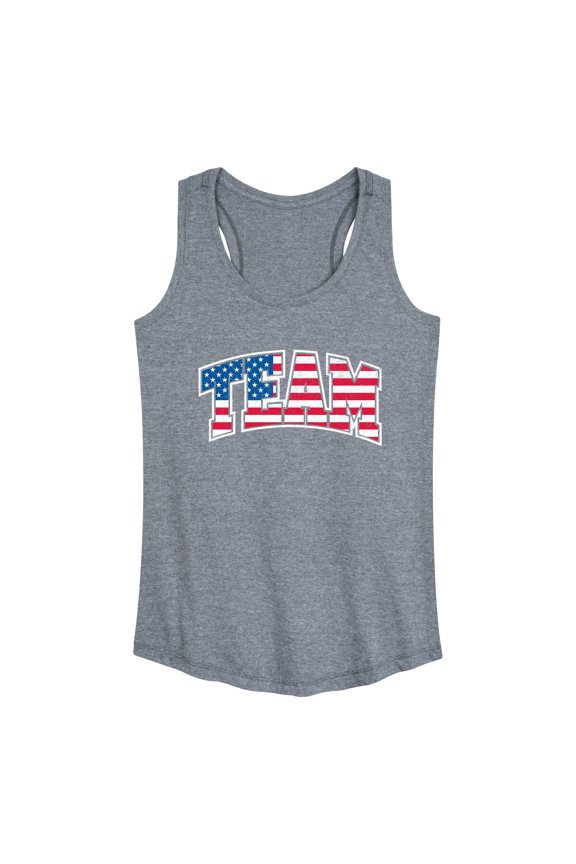 - American Flag Team - Women's Racerback Tank Top