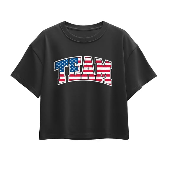 Instant Message - Team Usa Short Sleeve Boxy Graphic T-Shirt