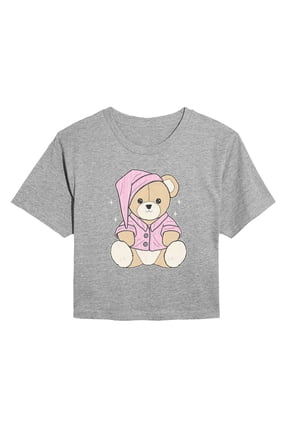 - Teddy Bear In PJs Cropped Graphic T-Shirt