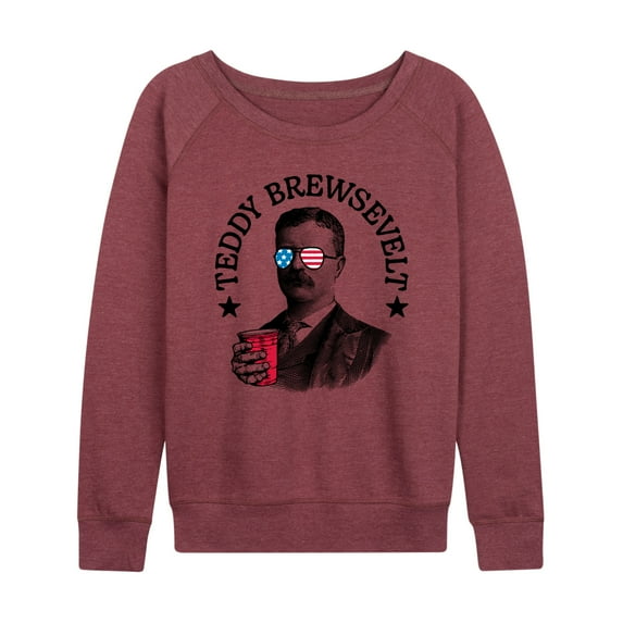 Instant Message - Teddy Brewsevelt - Women's Lightweight French Terry Long Sleeve Shirt