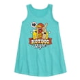 thumbnail image 1 of Instant Message - Ten Cent Hotdog Night Graphic Sleeveless Aline Dress, 1 of 5