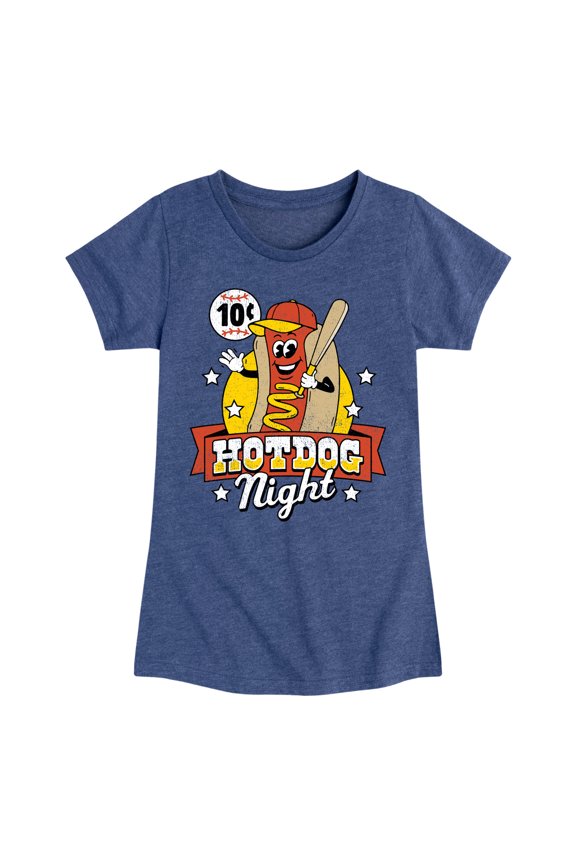 - Ten Cent Hotdog Night - Girls Fitted Short Sleeve Tee