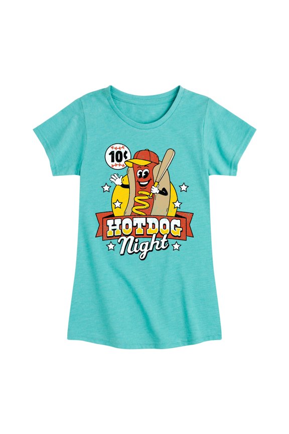 - Ten Cent Hotdog Night - Girls Fitted Short Sleeve Tee