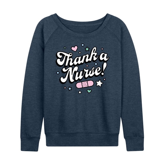 Instant Message - Thank A Nurse - Women's Lightweight French Terry Long Sleeve Shirt